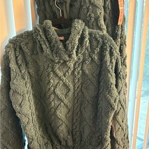 Crave Fame Textured Cowl Neck Sweater in Gray